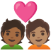 🧑🏾‍❤️‍🧑🏽 couple with heart: person, person, medium-dark skin tone, medium skin tone display on Google